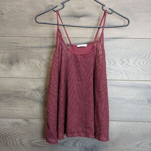 Soprano Strappy Sheer Cropped Tank Top Women's Size Large